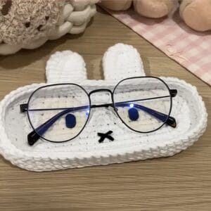 Crochet Miffy Glasses Holder, Bear Eyeglass Tray, Gift For Him, Gift For Her, Mother’s Day Gift, Miffy Glasses Holder, Bear Case Holder